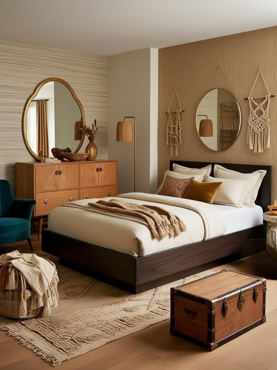 Boho Bedroom Vintage Modern Furniture Mix