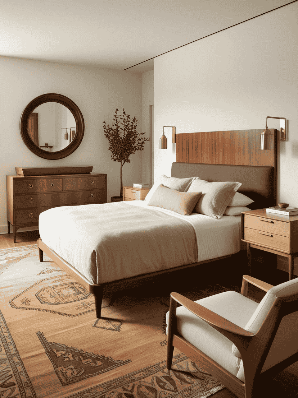 Breaking Design Rules Mixed Wood Tones Bedroom