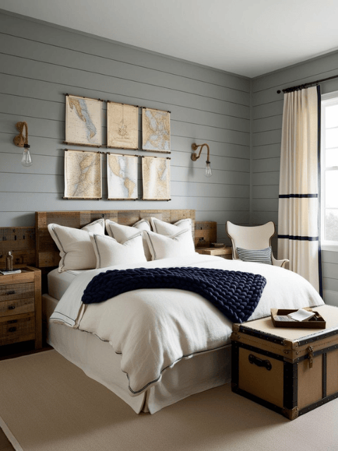 Interior Design Trend Fisherman Aesthetic Maritime Bedroom