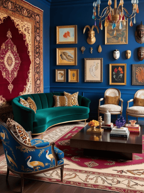 Maximalist Living Room with Curated Abundance