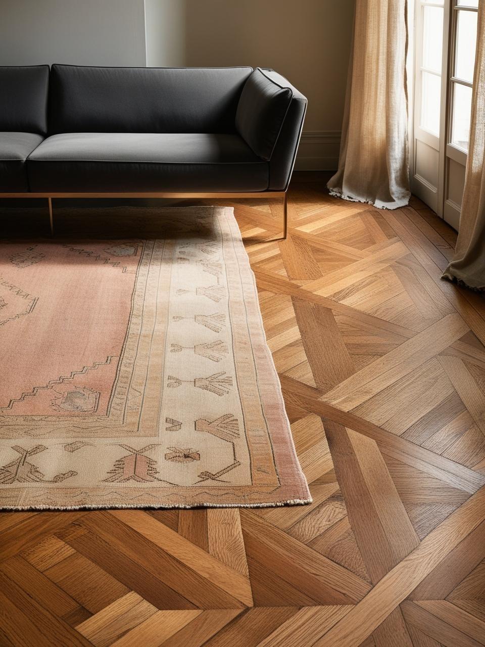 Rococo-Inspired Living Room Flooring