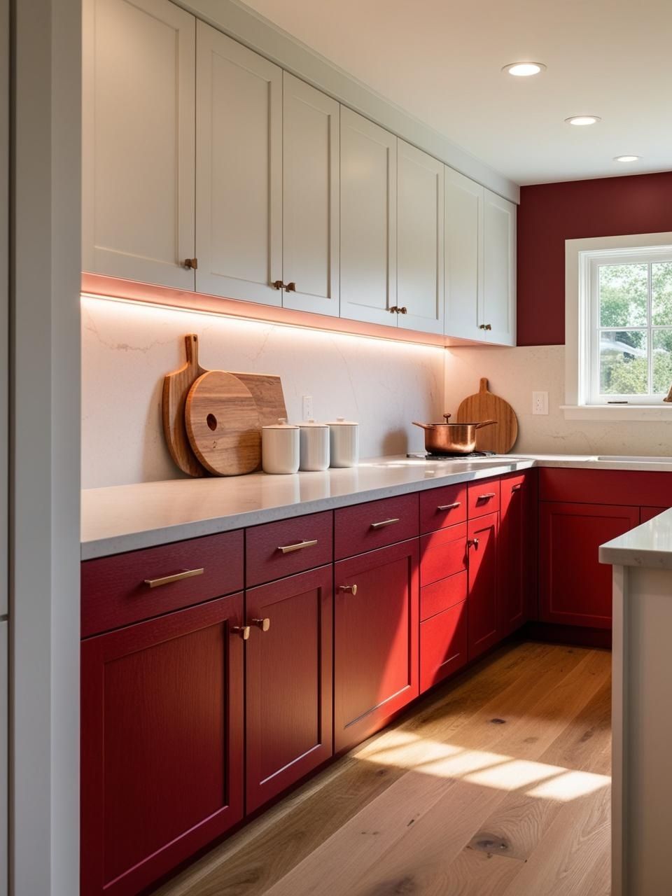 Cherry Red in Modern Kitchen Cabinetry Cherry Red in Modern Kitchen Cabinetry