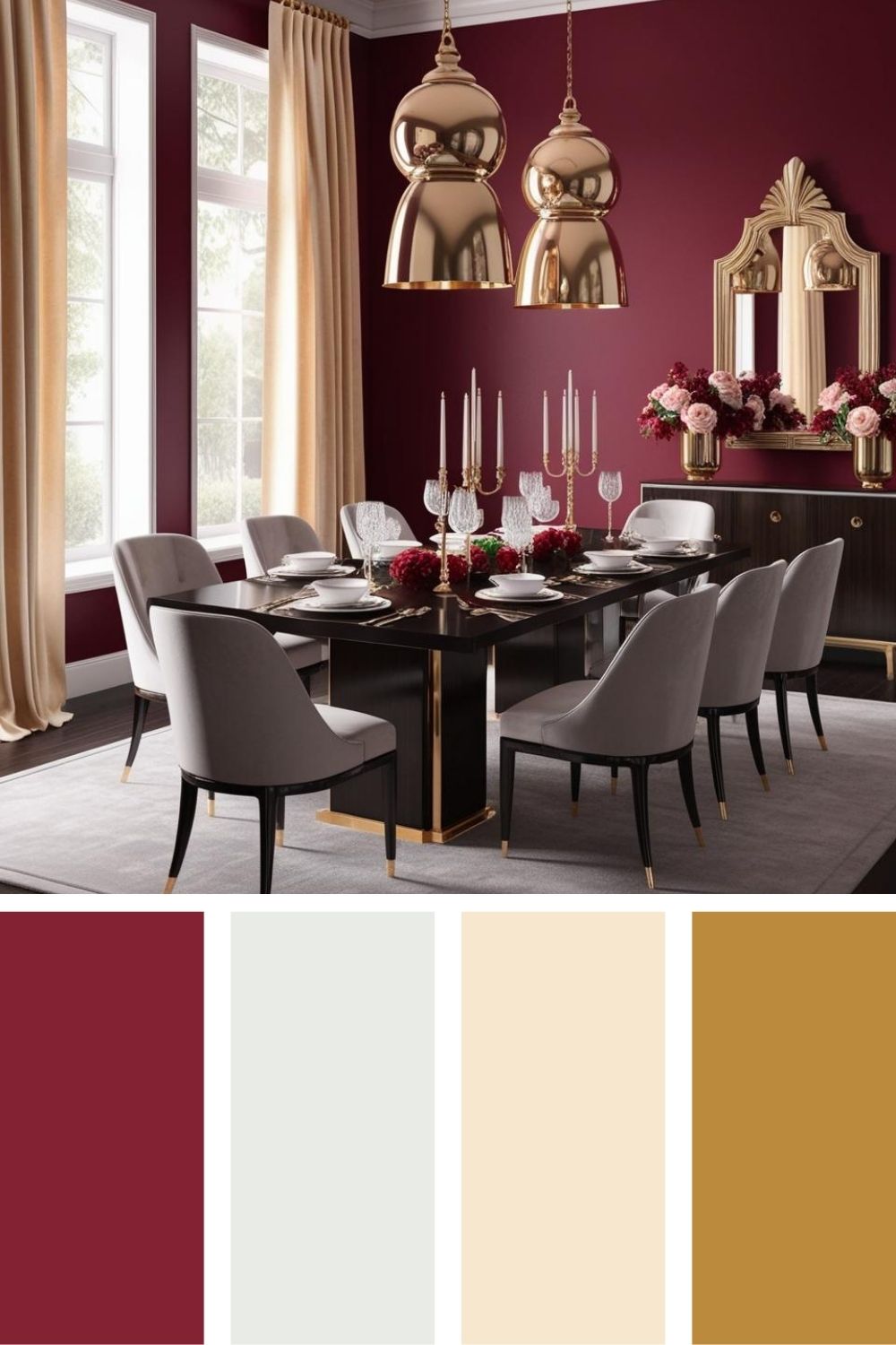 Rococo Revival Interior Color Palettes Dining Room2 Rococo Revival Interior Color Palettes Dining Room2