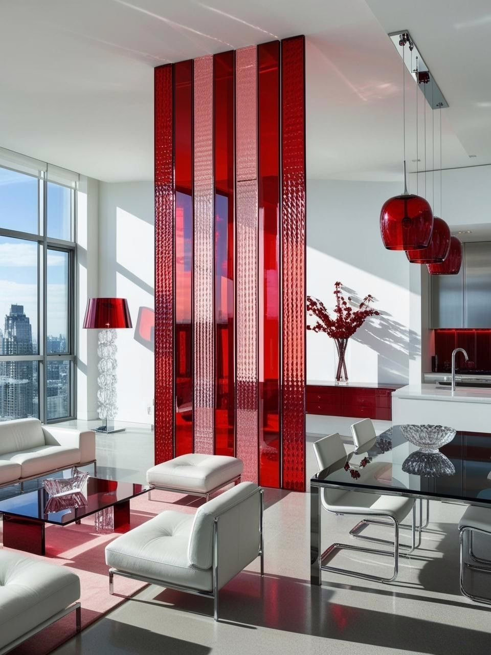 Cherry Red Interior Material Combinations Glass