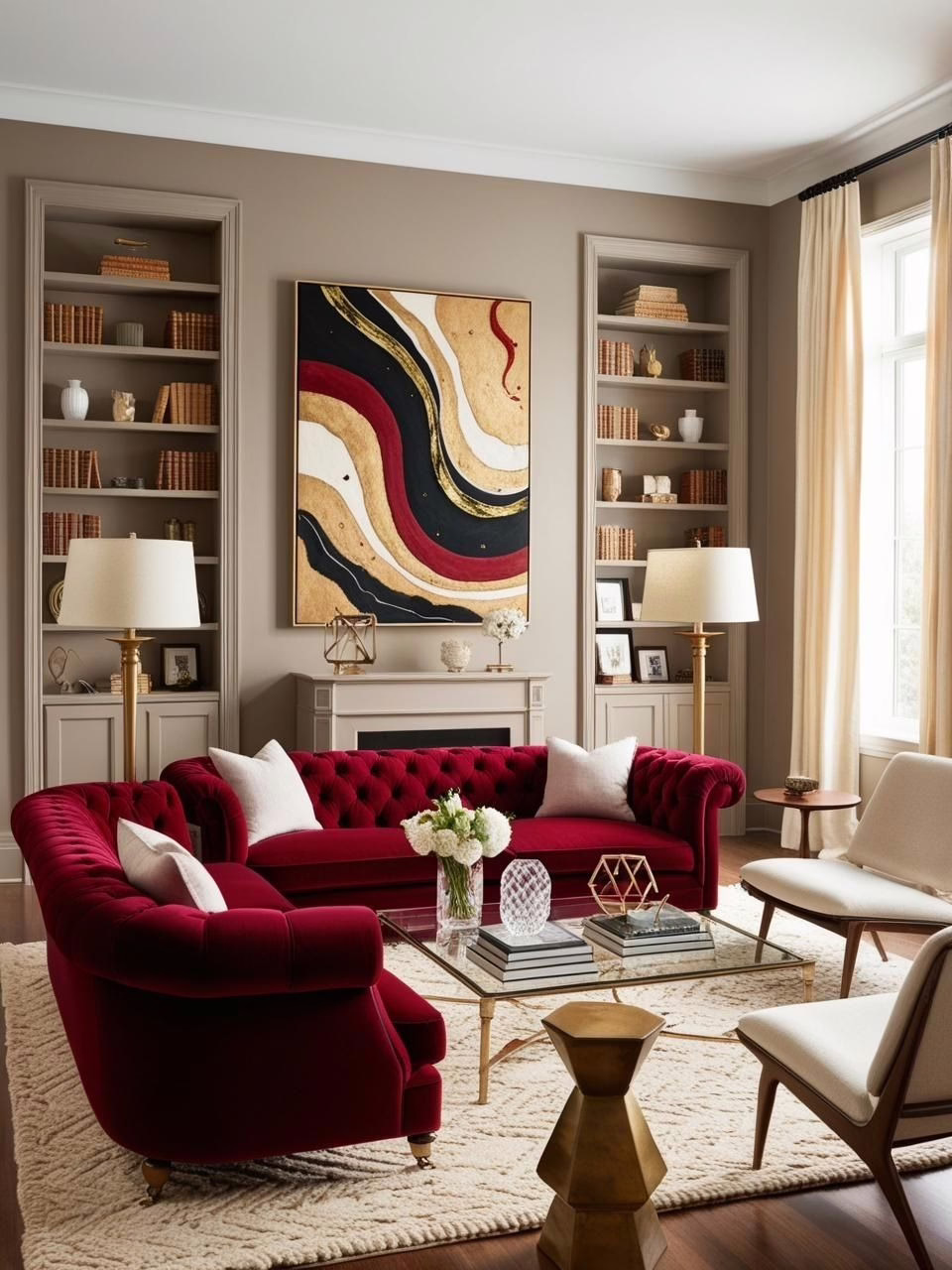 Cherry Red Interior Material Combinations Velvet