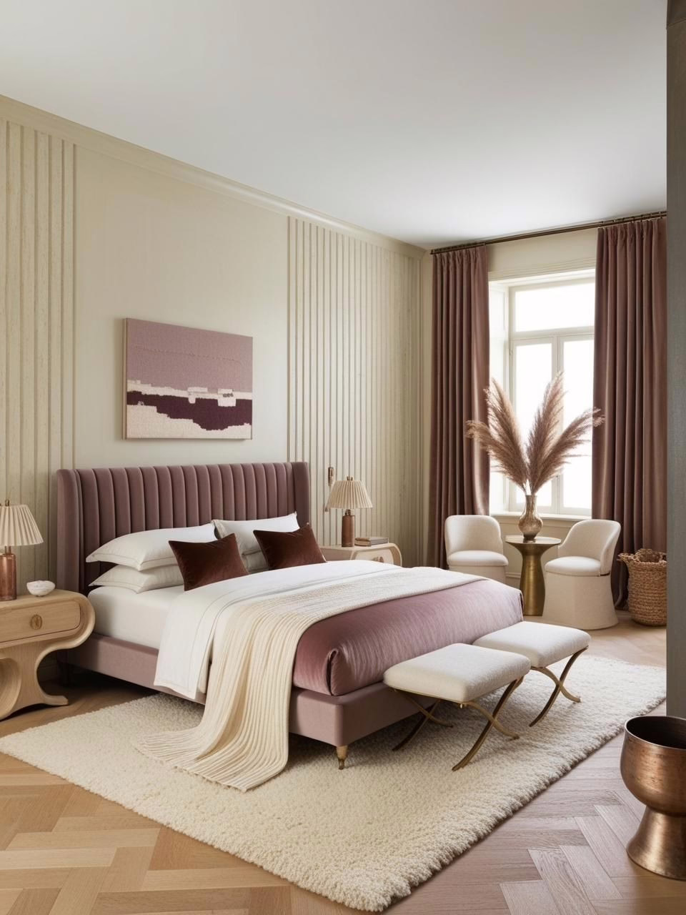 Affordable Quiet Luxury Bedroom Cream Mauve Affordable Quiet Luxury Bedroom Cream Mauve