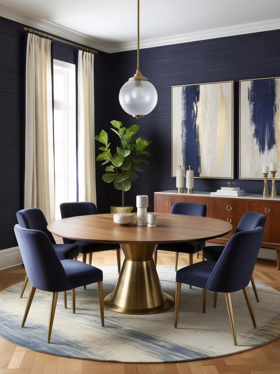 Affordable Quiet Luxury Blue Dining Room Affordable Quiet Luxury Blue Dining Room