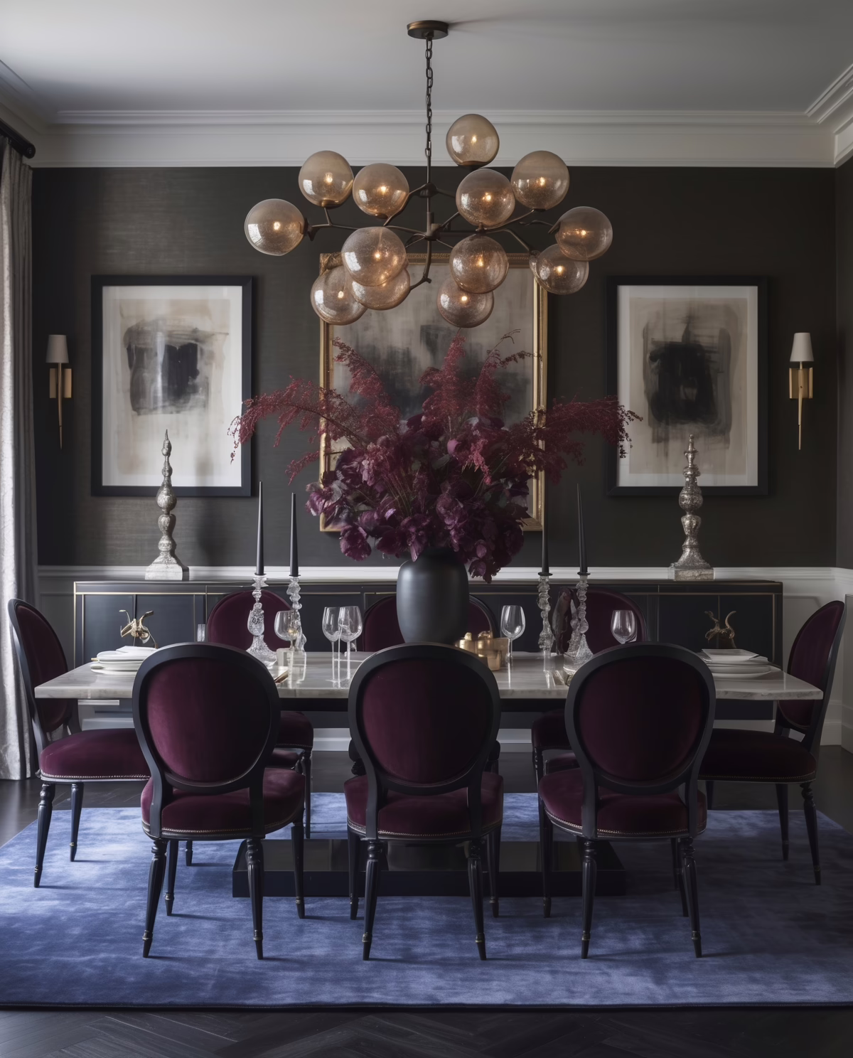 Moody Luxe Interior Dining Room Moody Luxe Interior Dining Room