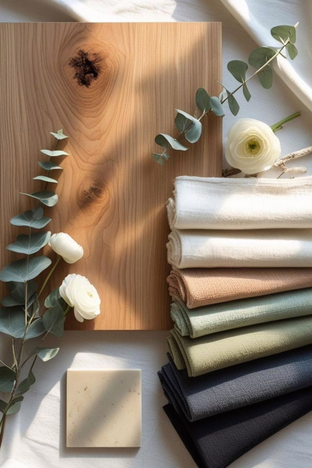 SW Alabaster Color Review Materials Flat Lay SW Alabaster Color Review Materials Flat Lay