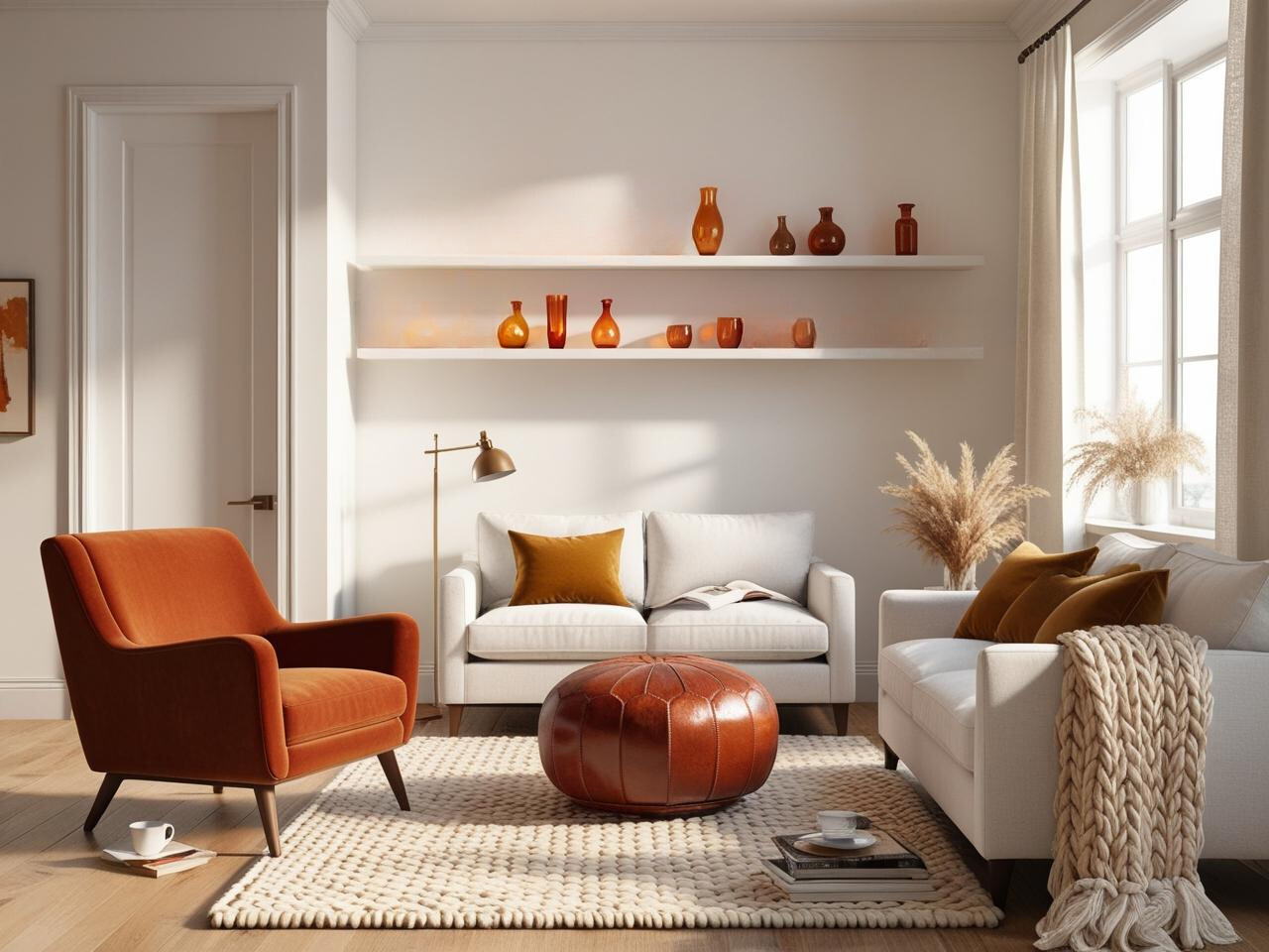 Warm Colors in Interior Living Room