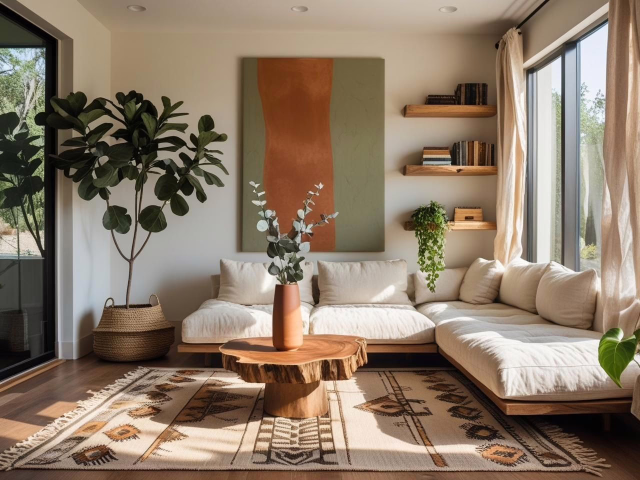 Organic Modern with Boho Elements Living Room Organic Modern with Boho Elements Living Room